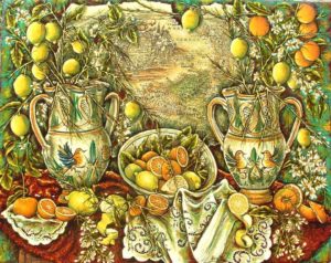 Limoni in "Sicilia generosa" di Laura Talio - olio su tela