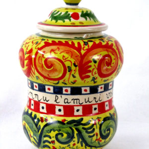 ca33 300x300 - Vasetto coperchio “Quannu l'amuri” 12 x 9 cm (cod. CA33)