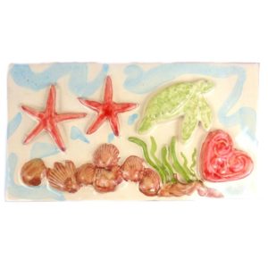 due-stelle-cuore-tartaruga ceramica giardinese tema marino