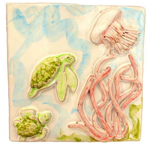 medusa.tartaruga15x15 giardini naxos medusa tartarughe ceramica taormina