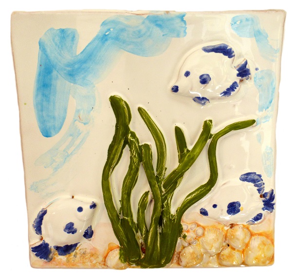tre.pesciolini.blu pesci stile marino ceramica
